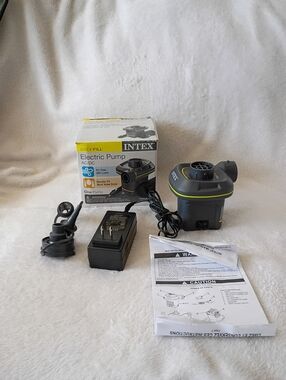 Electric Air Pump - Gray/Green Portable AC/DC Pump